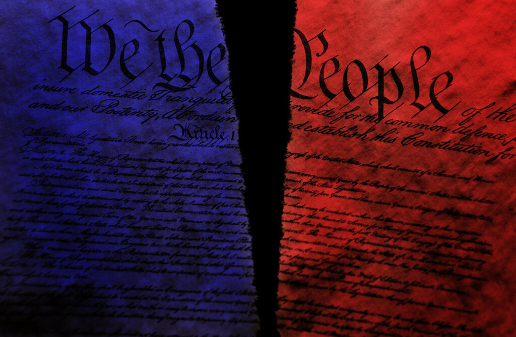 US Constituion Torn Democrats Republicans iStock